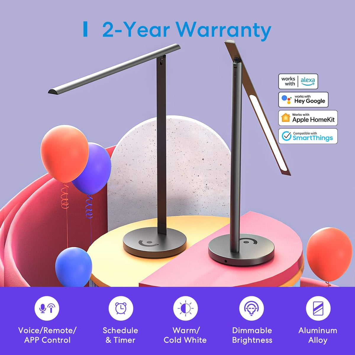 Smart LED Desk Lamp with Tunable White and Remote Control Y863