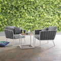 White Gray 3 Piece Outdoor Aluminum Sectional Sofa Set R3082