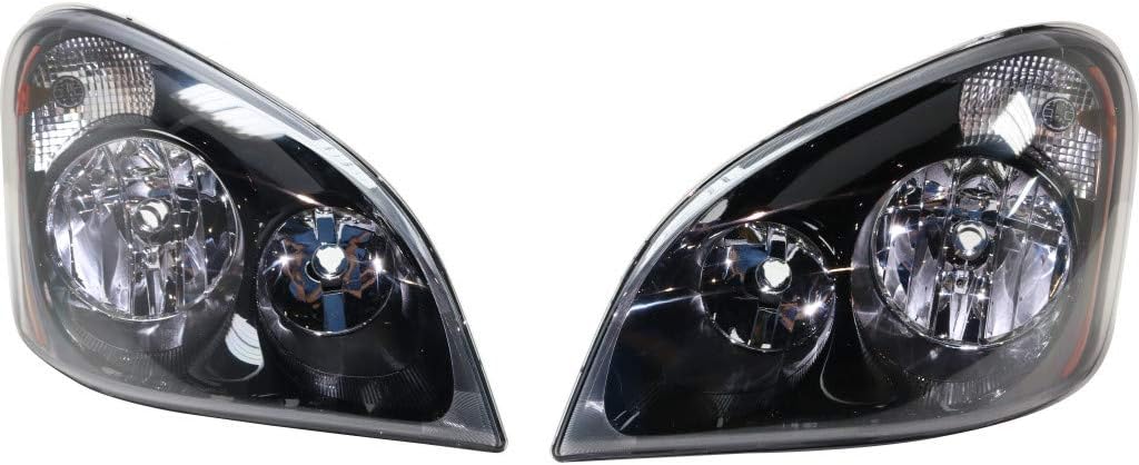 Headlight Assembly for Freightliner Cascadia 2008-2014 Halogen Black L28796