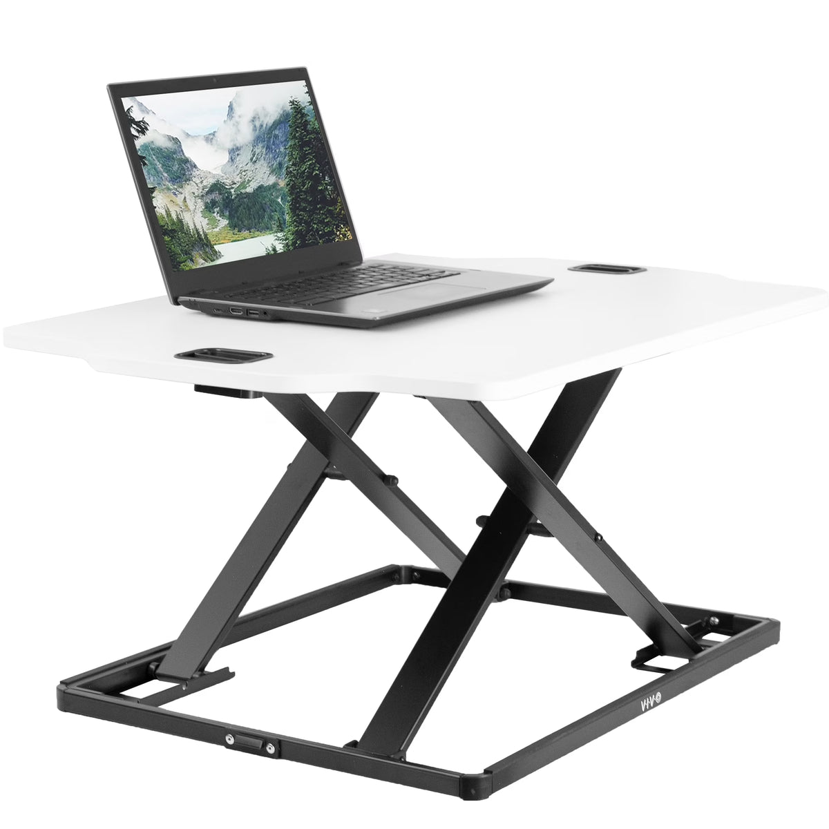 White Height Adjustable Standing Desk Monitor Riser E454096