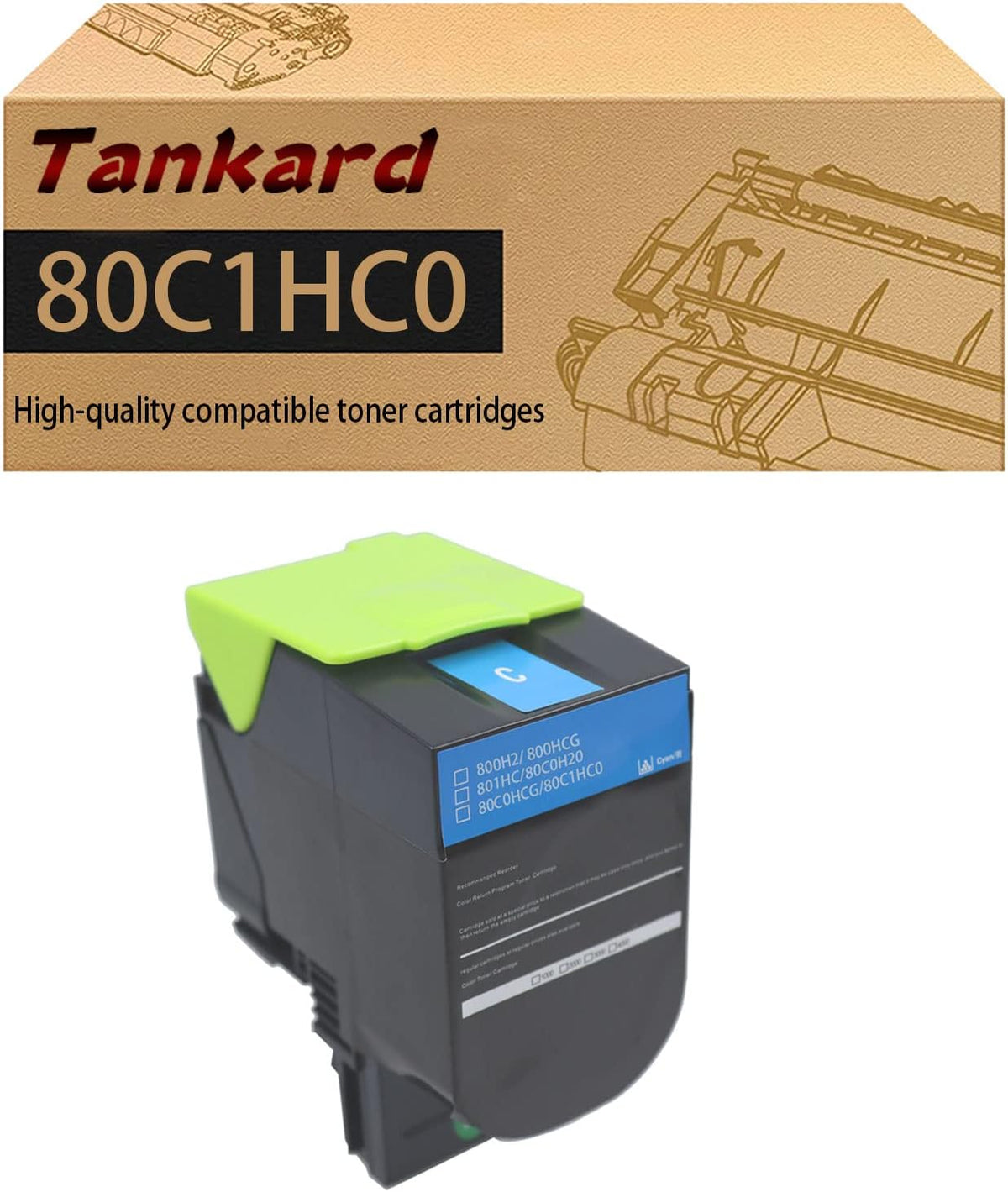 Toner Cartridge Replacement for Lexmark CX410 C410de CX510de (4 Pack) V8468