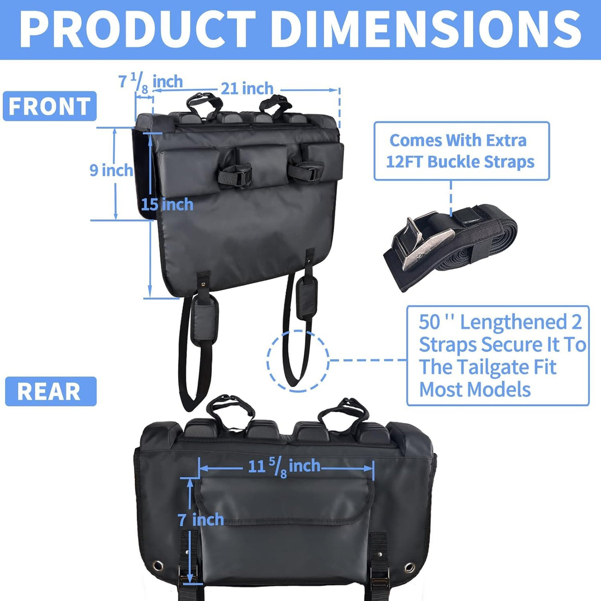 Tailgate Bike Pads with Tool Pocket, 21" Wide Pack of 2 H28409