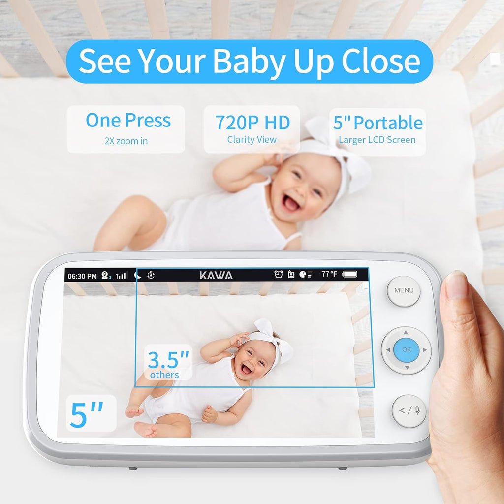 5 720P HD Video Baby Monitor with Night Vision D81634