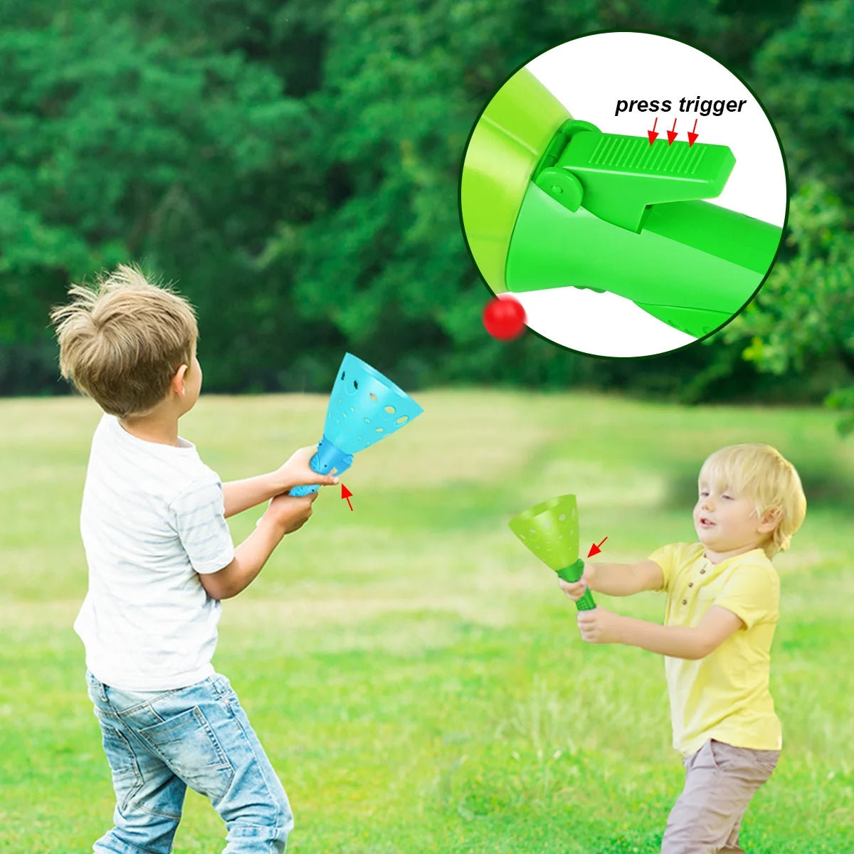 Pop-Pass-Catch Ball Game with 4 Catch Launcher Baskets and 6 Balls R233239