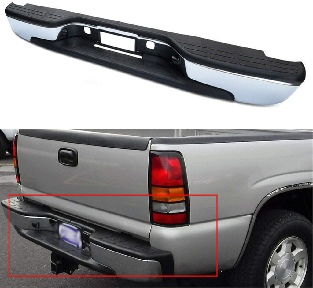 Chrome Rear Step Bumper for GMC Sierra Chevrolet Silverado 1999-2007 Q28709