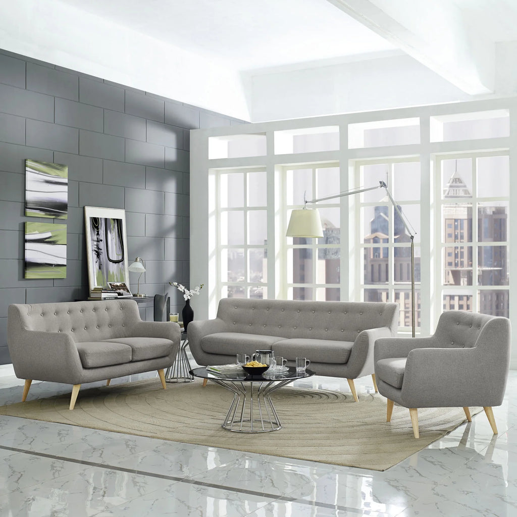 Grey Fabric Three PCS Living Room Set G147790