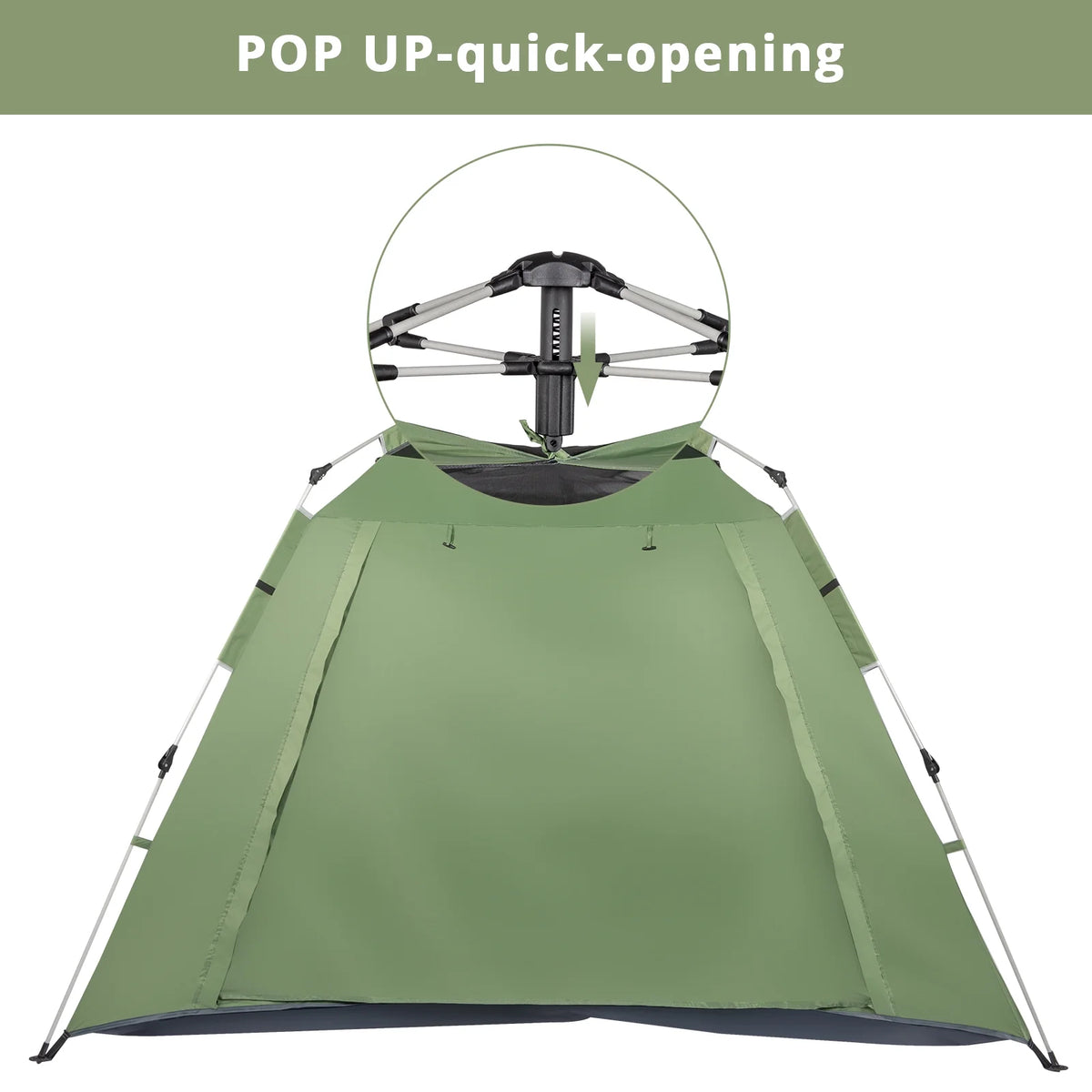 Green Quick Open Camping Tent for 4 Person X73797