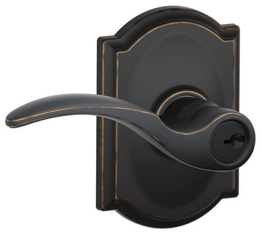 Aged Bronze Keyed Entry Lever Lock O29278