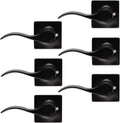 Black Keyless Privacy Door Lever Handles 5 Pack K14388