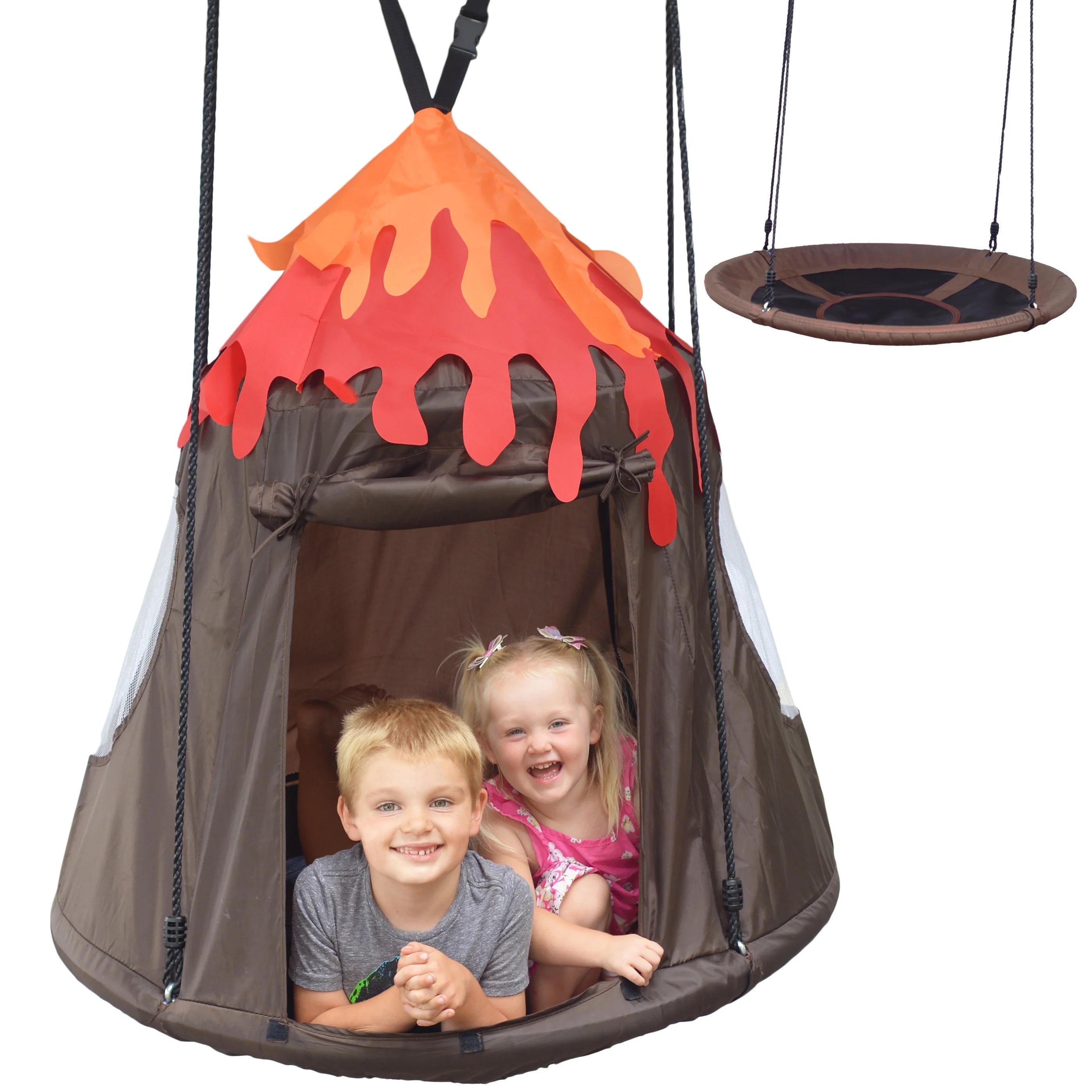 Round Tree Swing with Detachable Play Tent O813172