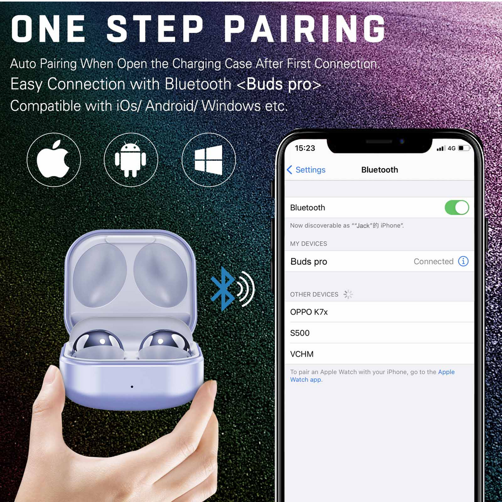 Amethyst Purple True Wireless Bluetooth Earbuds with Charging Case Z745996