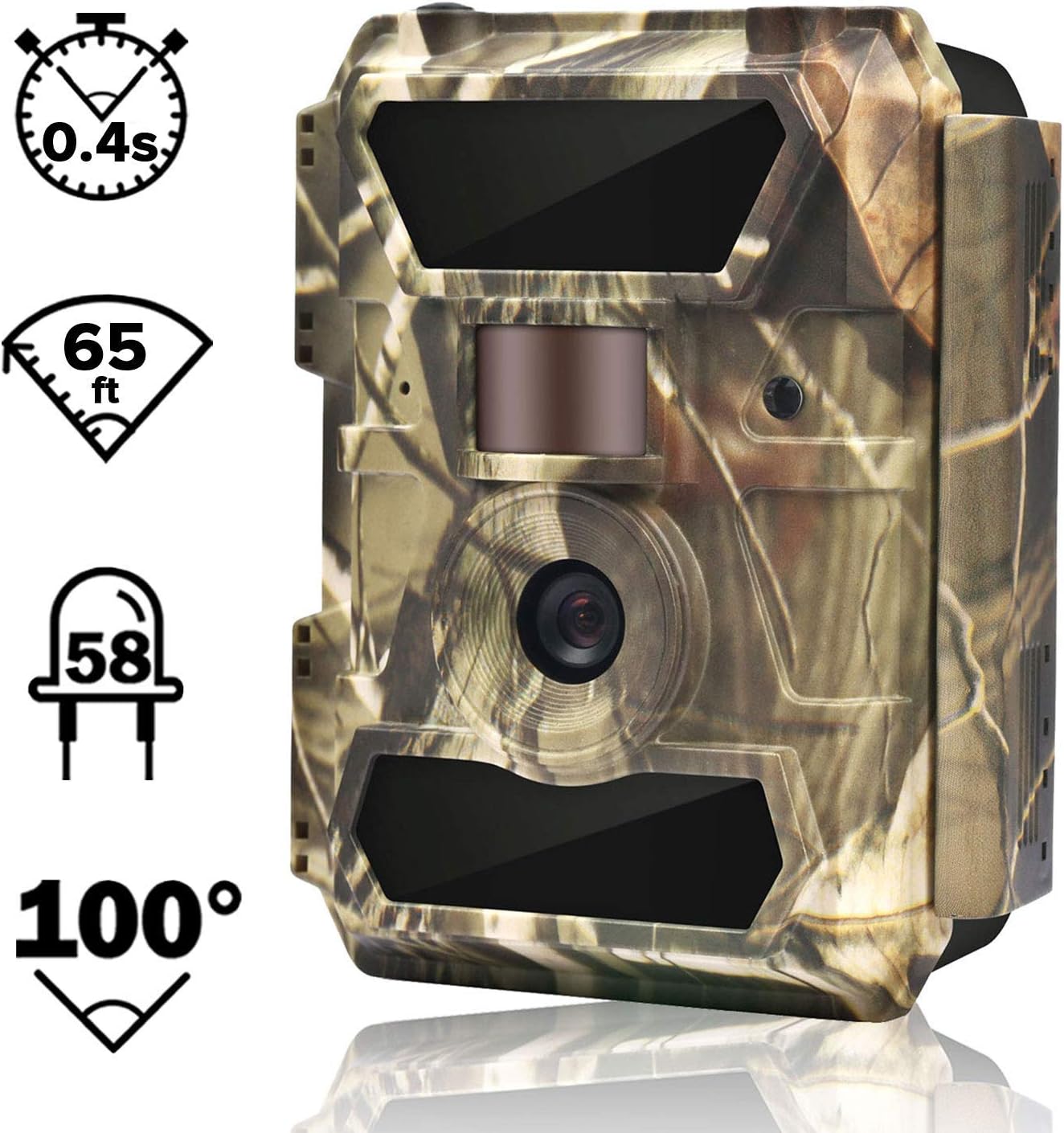 Trail Camera with Night Vision No Glow, 0.4s Trigger Time Waterproof X805033