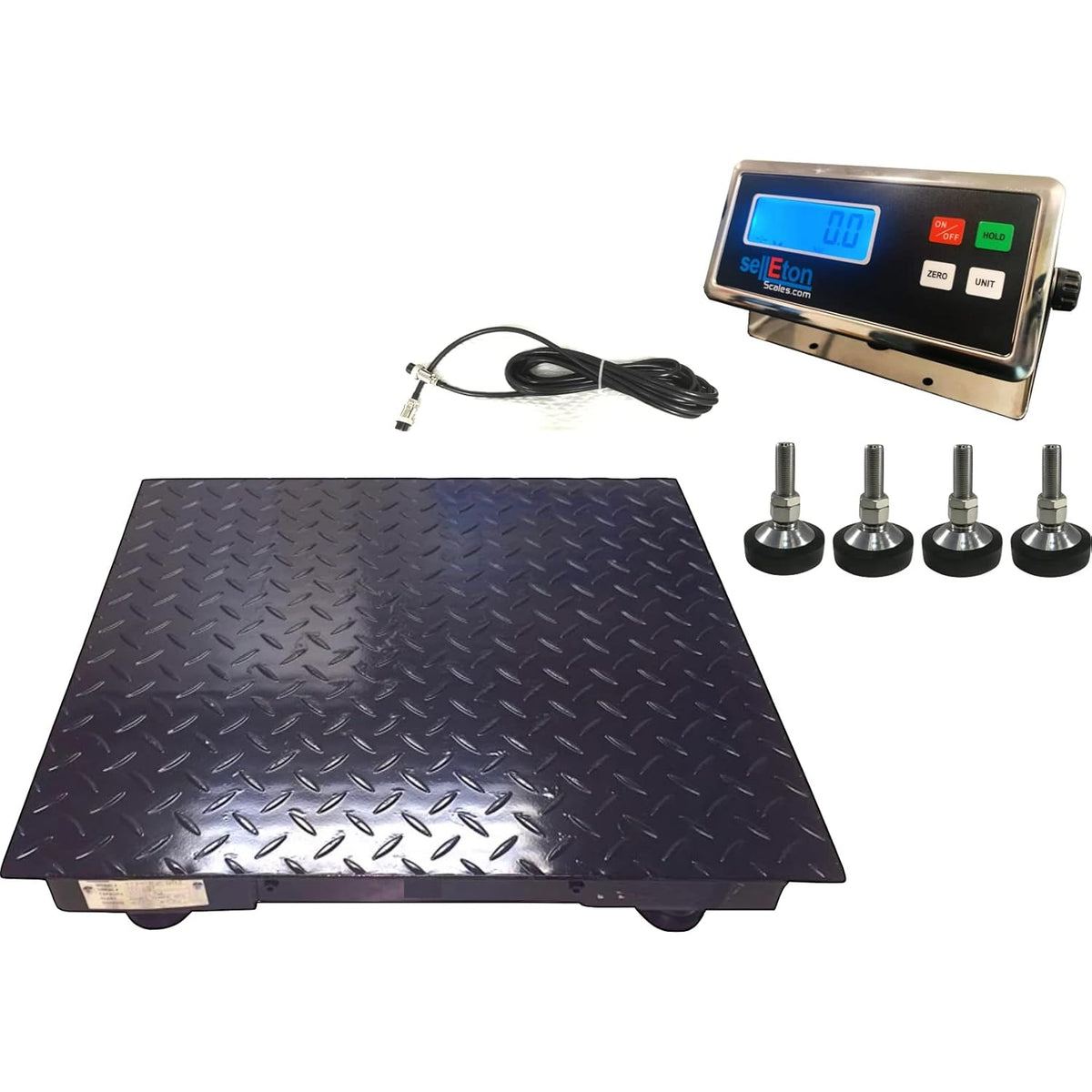 24”x24” Non-NTEP Floor Scales with Digital Indicator, 5000 lbs x 1 lb J34942
