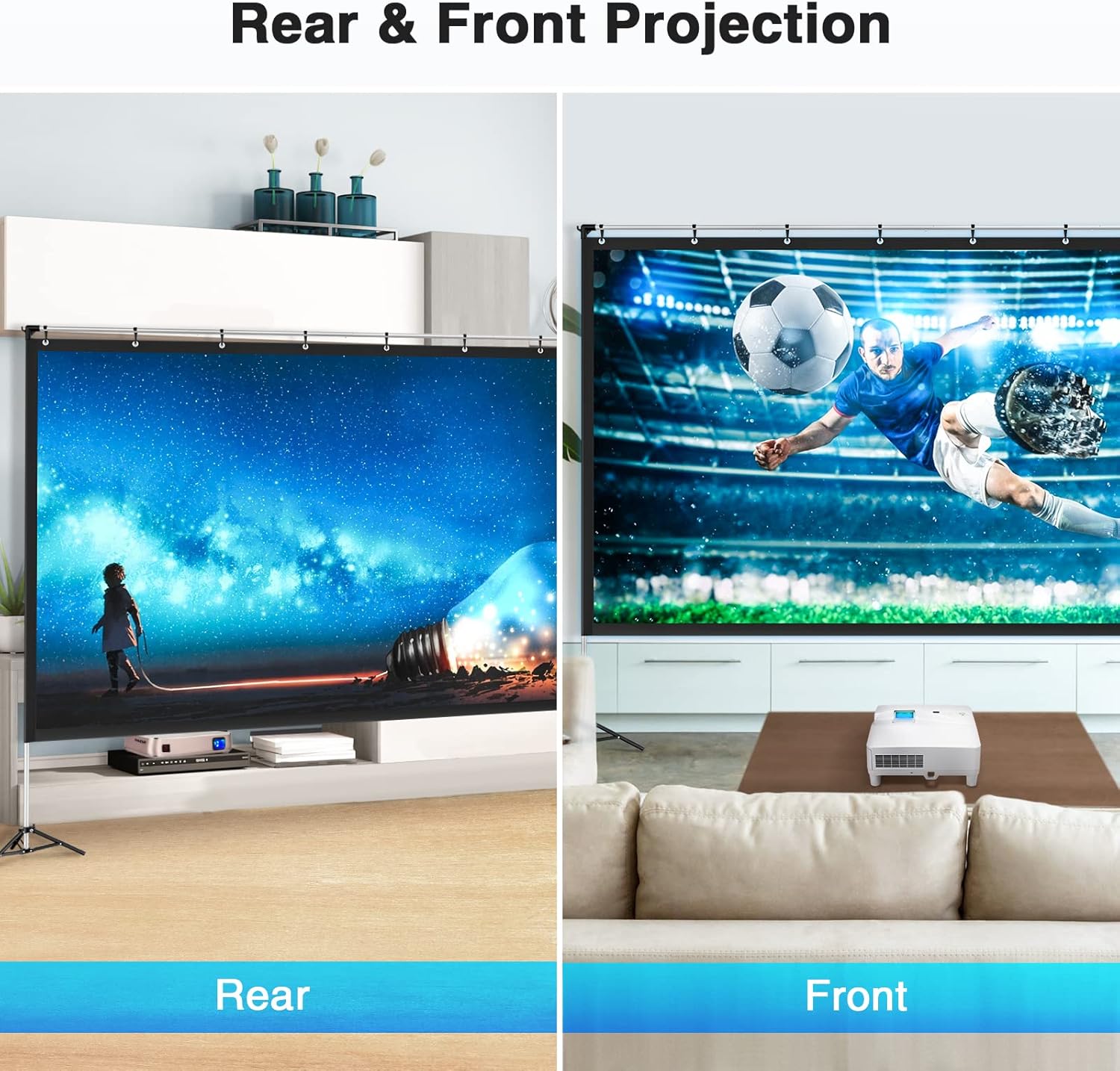 120 Inch 16:9 4K HD Projector Screen with Stand B2819