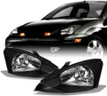 Black Head Lights Assembly Set Pair W1571