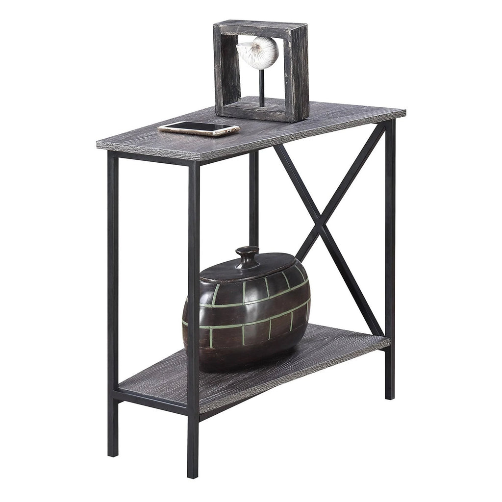 White Wedge End Table K835