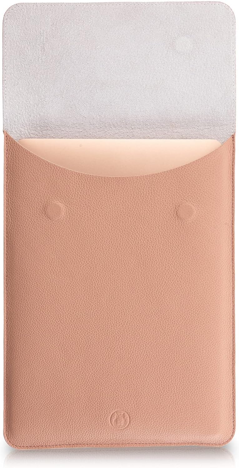 Thin Leather Laptop Sleeve, 13 Inch Suede Padded (Brown) V64472