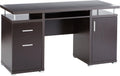 White Computer Desk with 2 Drawers and Cabinet A2701