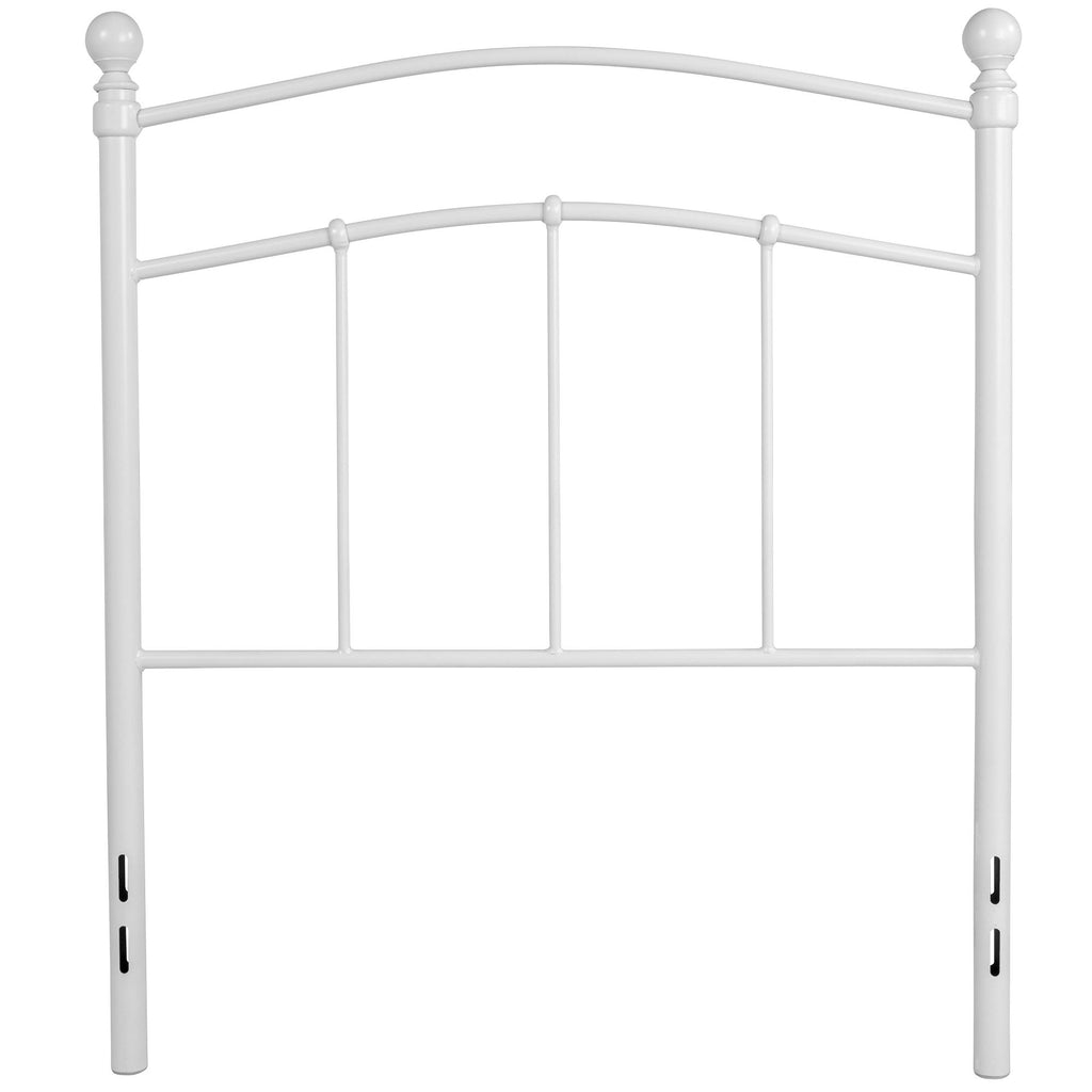 White Contemporary Open Vertical Headboard Twin Size X328