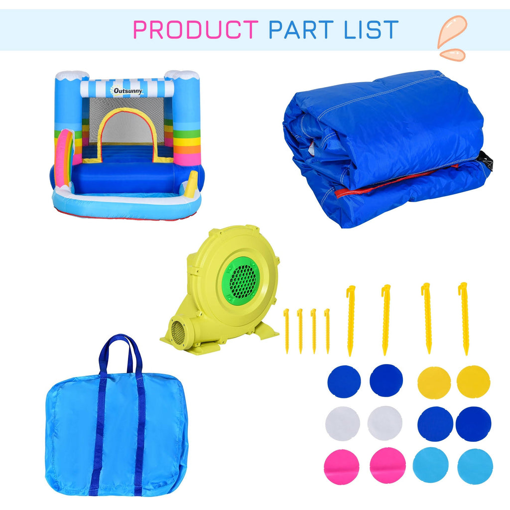 2-in-1 Kids Inflatable Bounce House with Carry Bag X25367