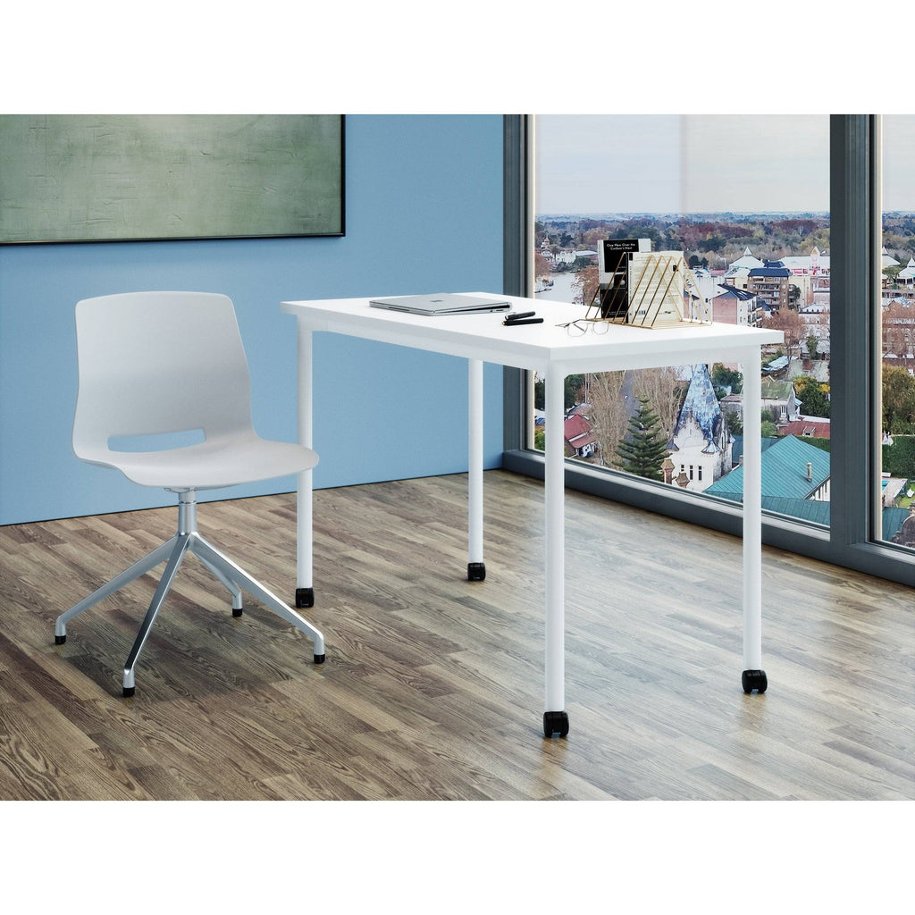 White Office Desk with Casters Z554837