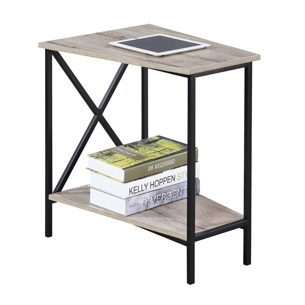 White Wedge End Table K835