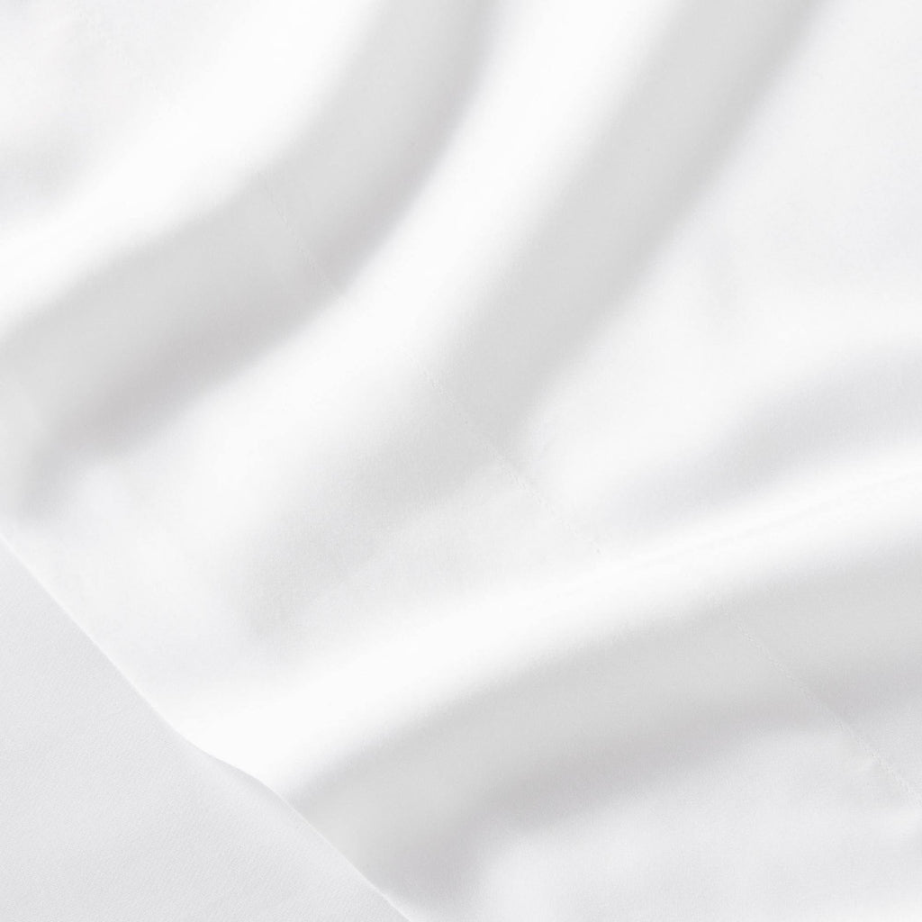 California King 400 Thread Count Washed Lyocell Solid Sheet Set White Y2831