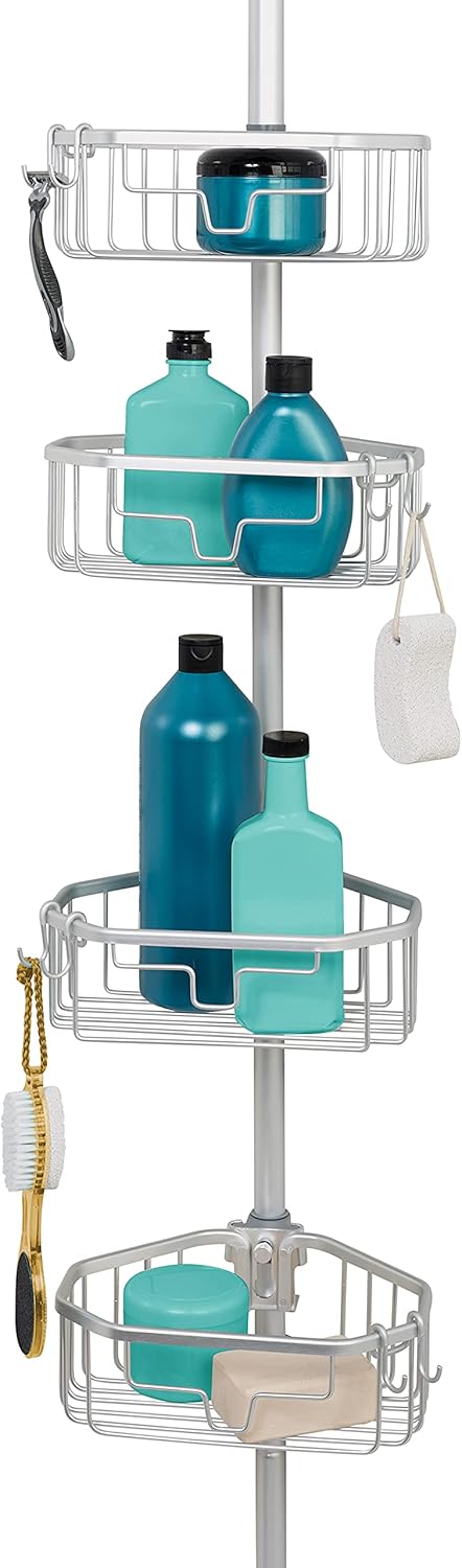 Satin Chrome Tension Pole Shower Caddy P16506