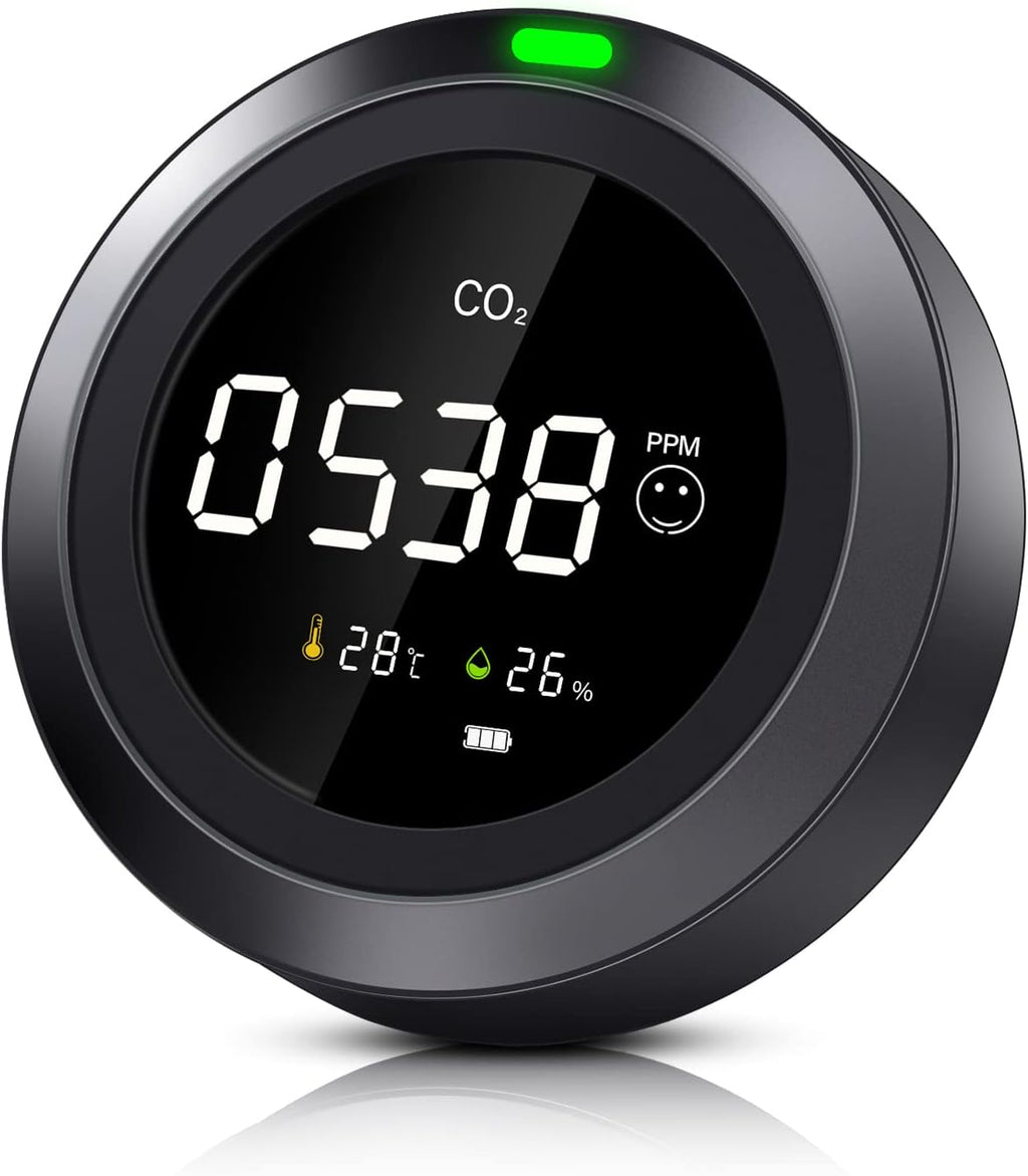 CO2 Monitor, 3 in 1 Carbon Dioxide Detector, Temperature, Humidity, Air Quality Monitor, Pack of 2 W83619