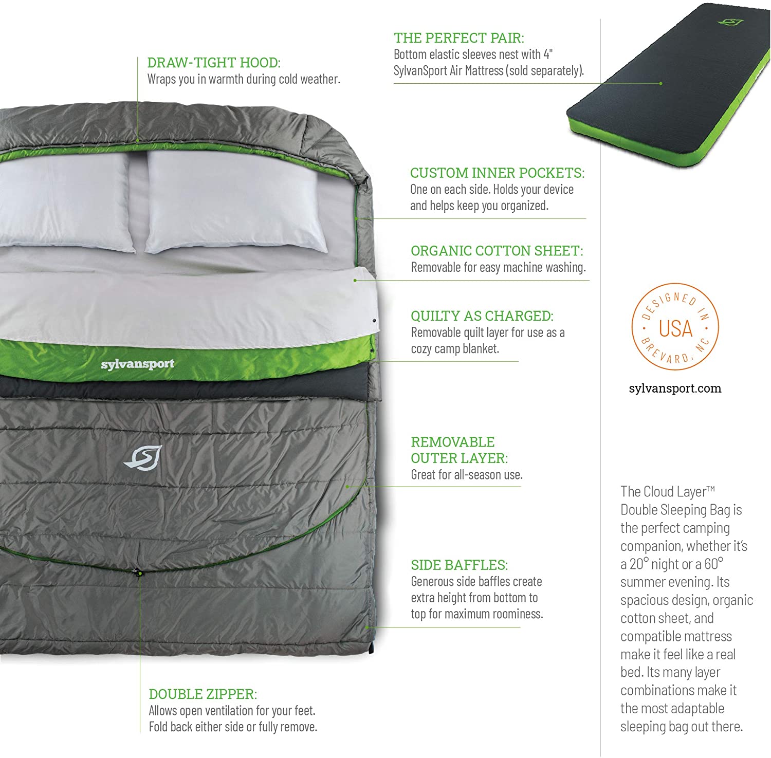 Cloud Layer Sleeping Bag with Cotton Sheet P936