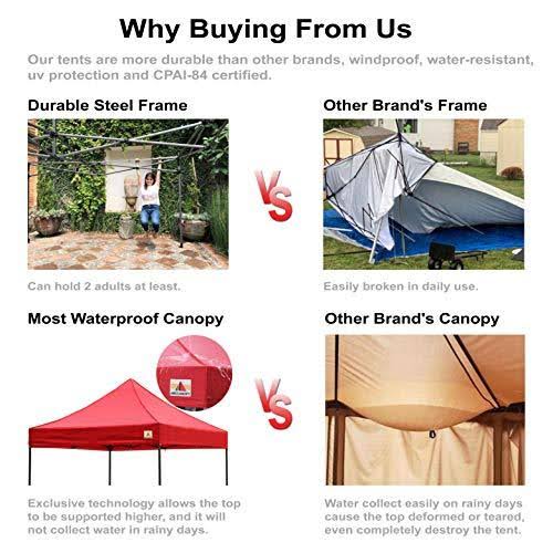 Black 10 x 10-Feet Commercial Instant Pop Up Tent with Carrying Bag I392
