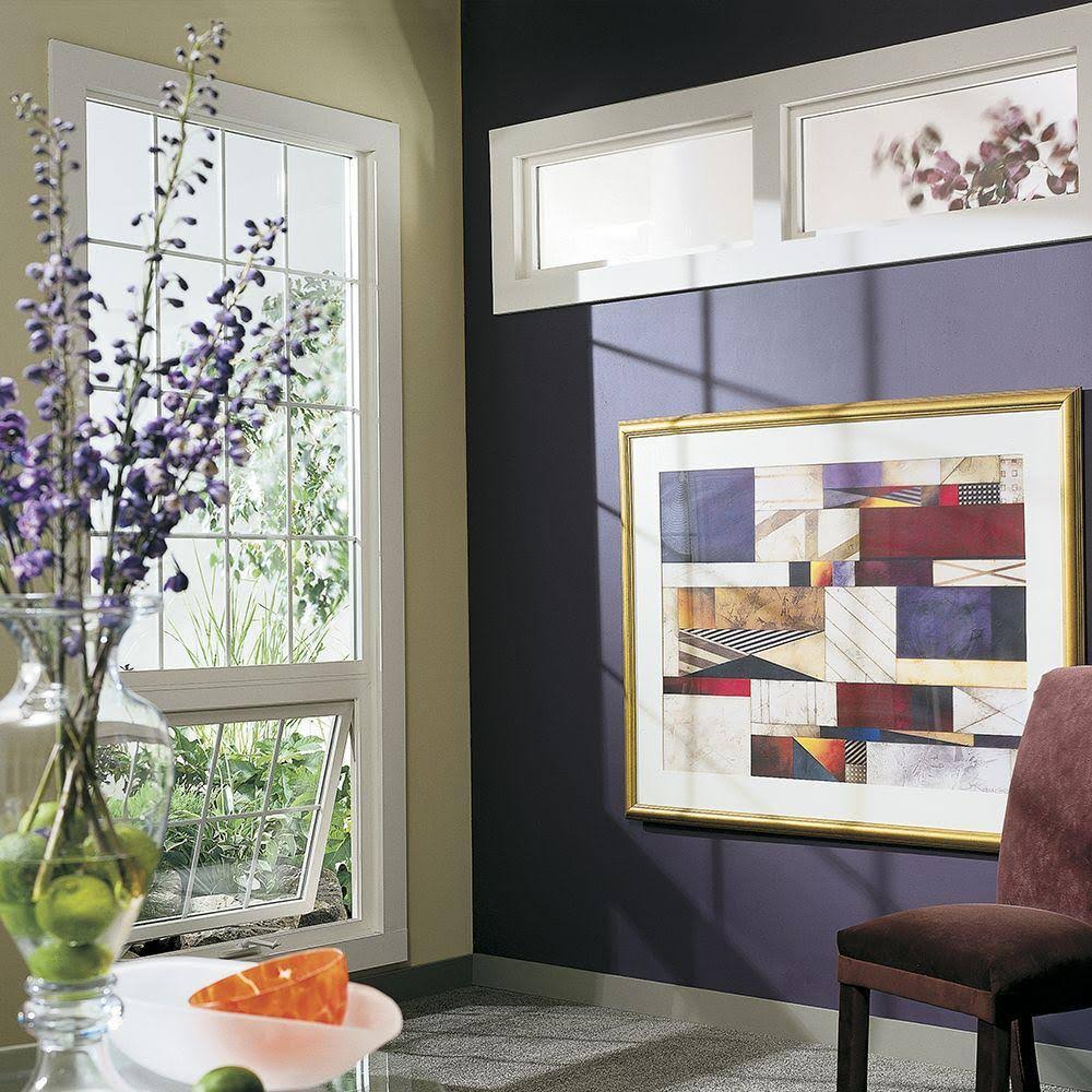 White Vinyl Awning Window with Colonial Grids O6764