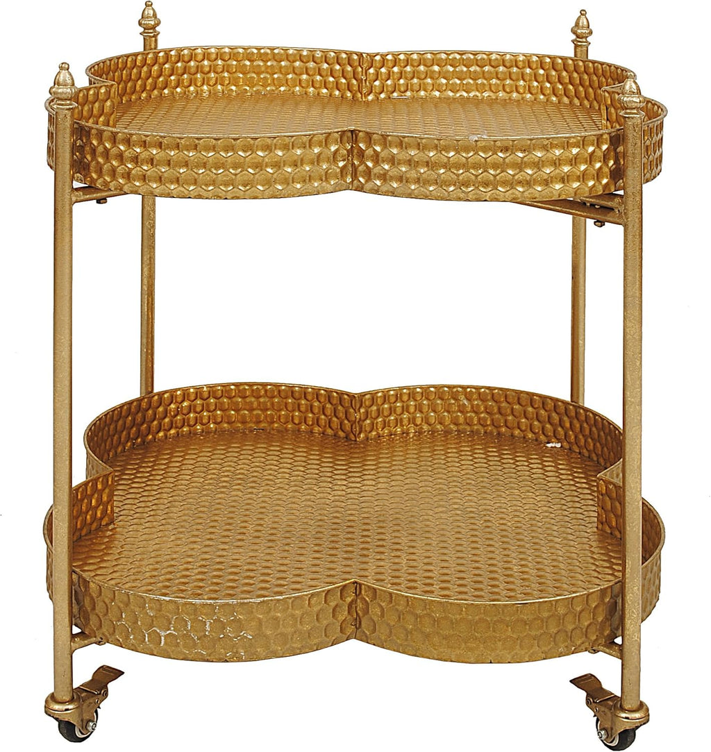 Gold 2-Tier Metal Bar Cart M3558