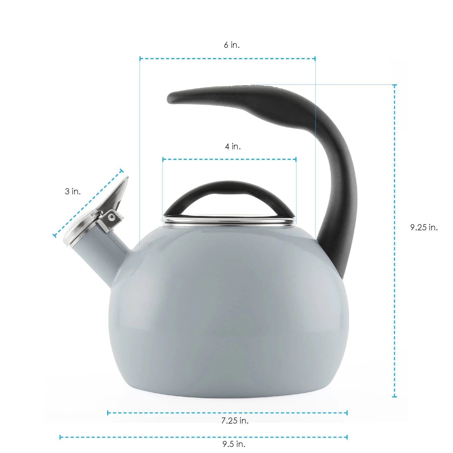 Fog Gray Enamel-On-Steel Teakettle M51464