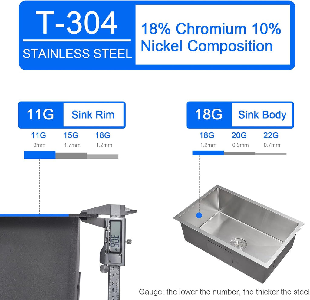 30 x 18 inch Undermount Stainless Steel Kitchen Sink Z895040