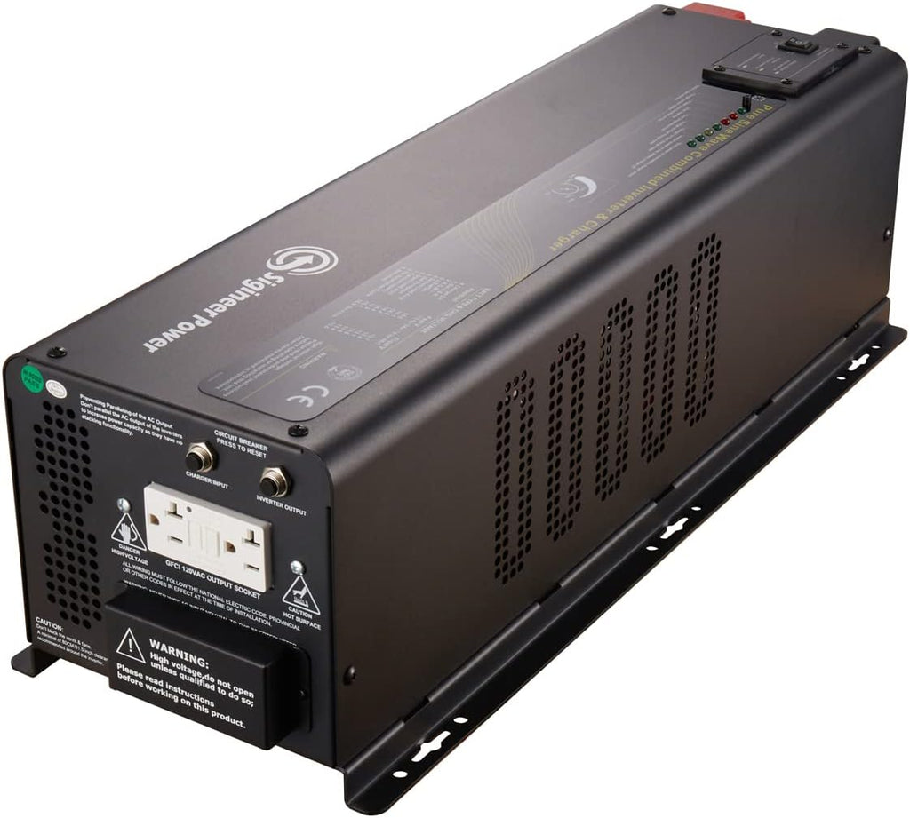 4000W 12V Pure Sine Wave Inverter Charger, 120V AC, 90A Battery Charger Z507