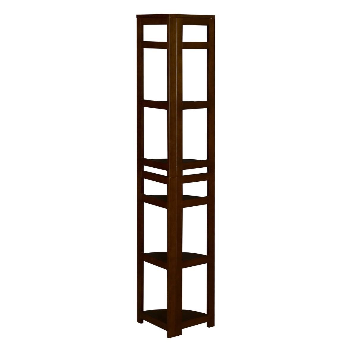 Mocha Walnut High Corner Folding Bookcase G236
