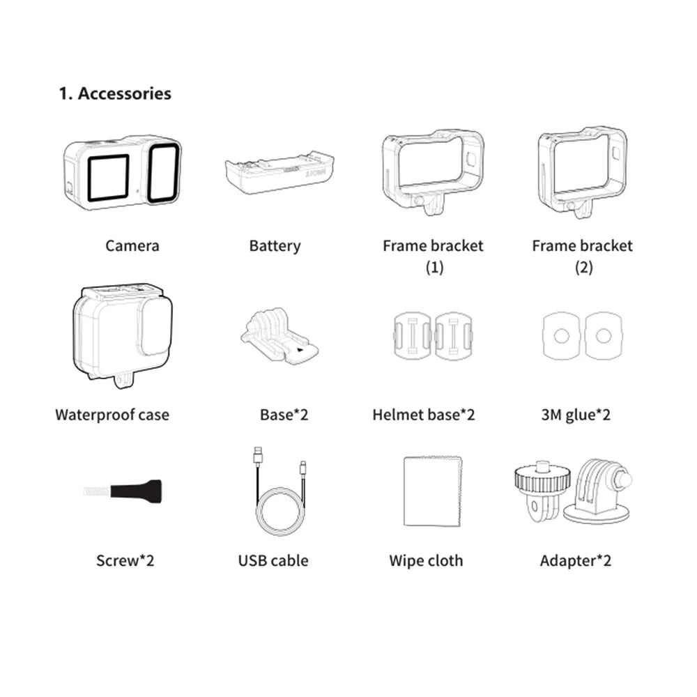 4k 2.0in Dual Screen Waterproof Action Camera Z534