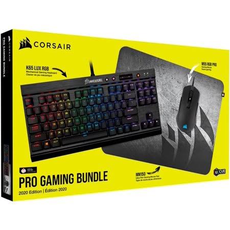 K65 Lux RGB Keyboard, M55 RGB Pro Mouse & Gaming Mouse Pad Q44406