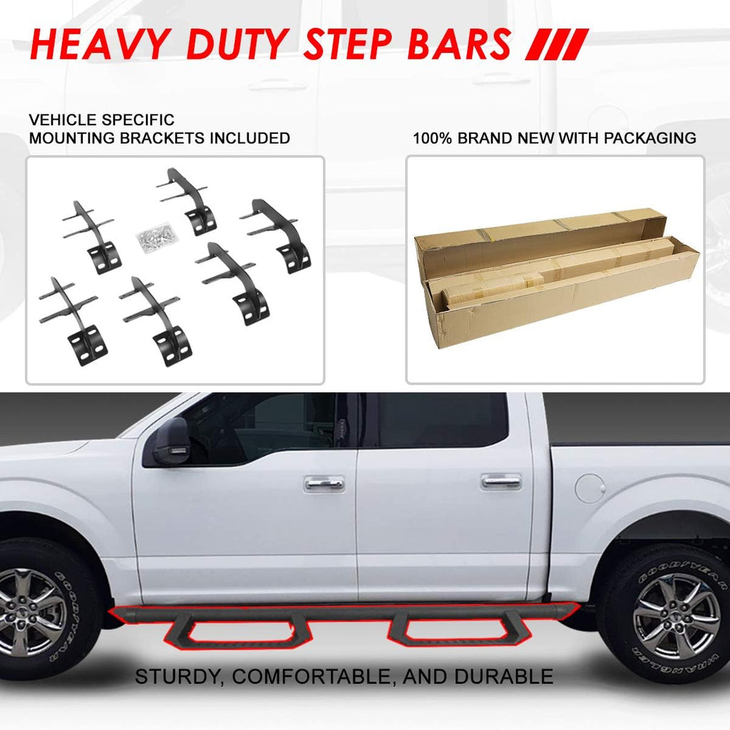 Black Powder Coated Stainless Steel Drop Side Step Bar Running Boards J847216