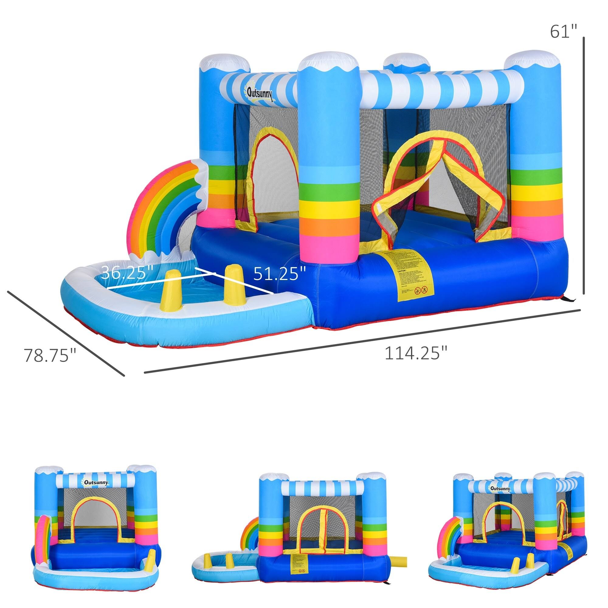 2-in-1 Kids Inflatable Bounce House with Carry Bag X25367