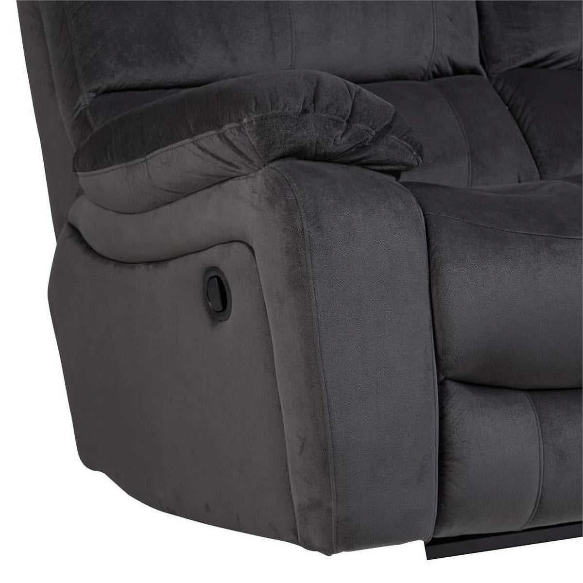 Steel Gray Plush Reclining Sofa R2171