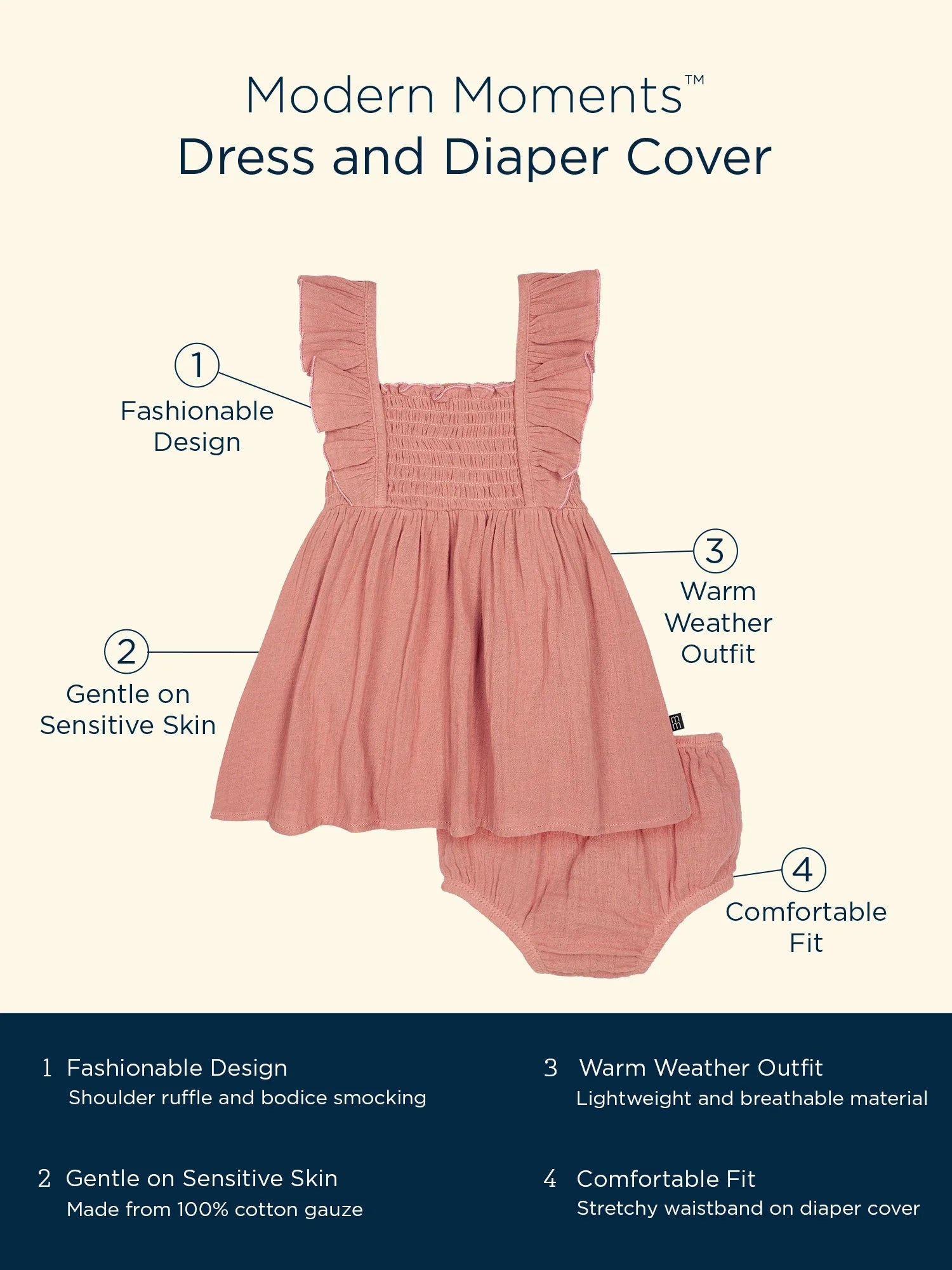 Baby Girl Cotton Dress and Diaper Cover T67681