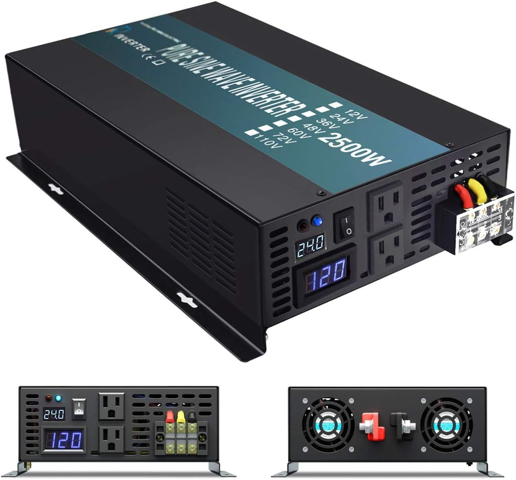 2000W Pure Sine Wave Inverter DC 12V to AC 110V 120V Converter with Wireless Remote Control M680979