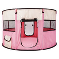Pink 8 Panel Pet Playpen with Carry Bag L864