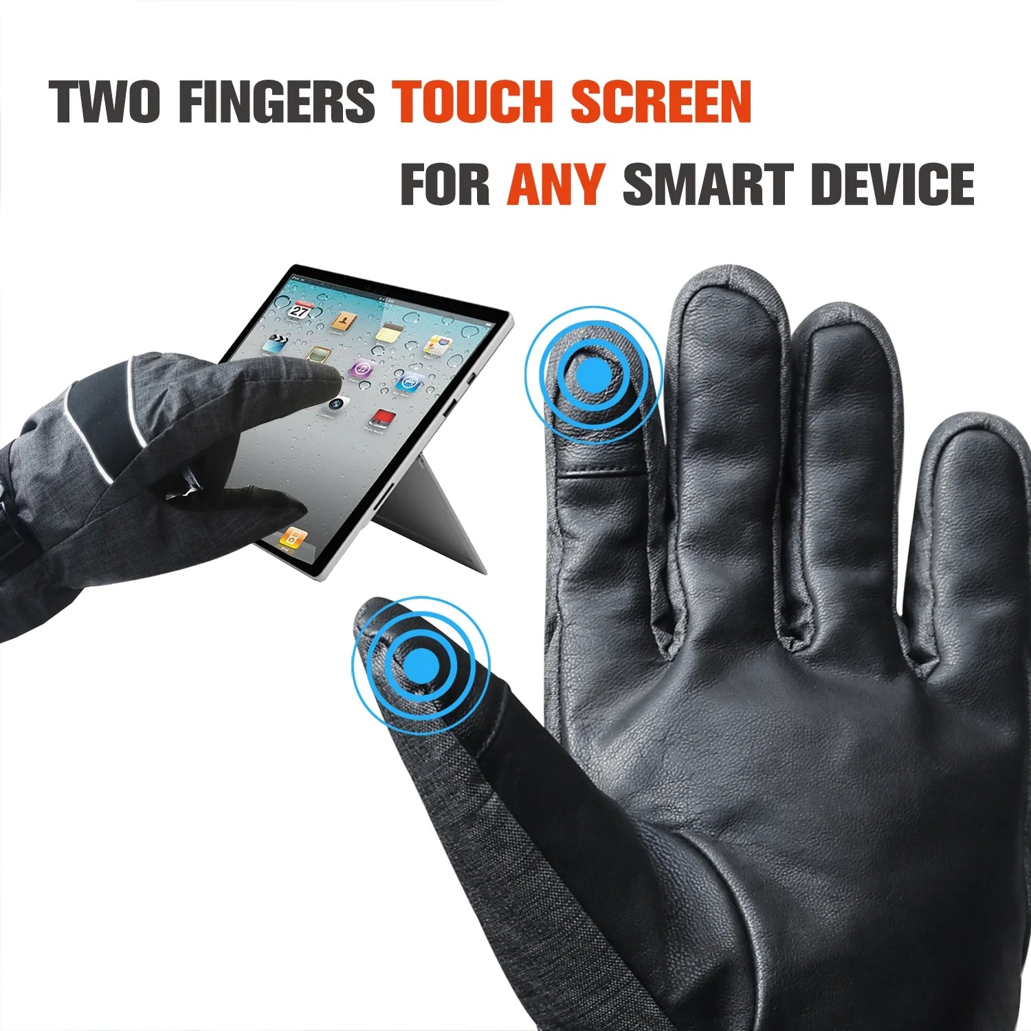 Heated 3M Thinsulate Thermal Winter Gloves with 2 Rechargeable Battery Grey Z3371