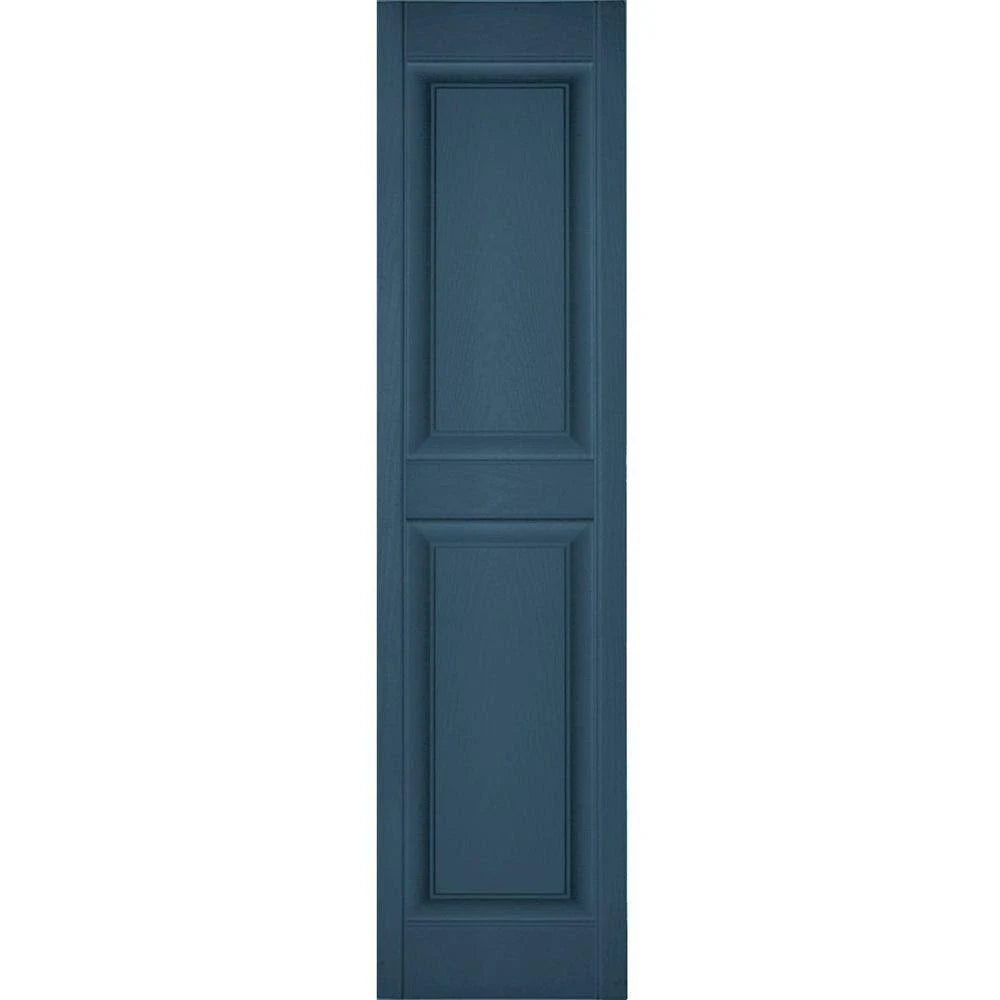 Classic Blue Raised Panel Vinyl Shutters, Per Pair M28497