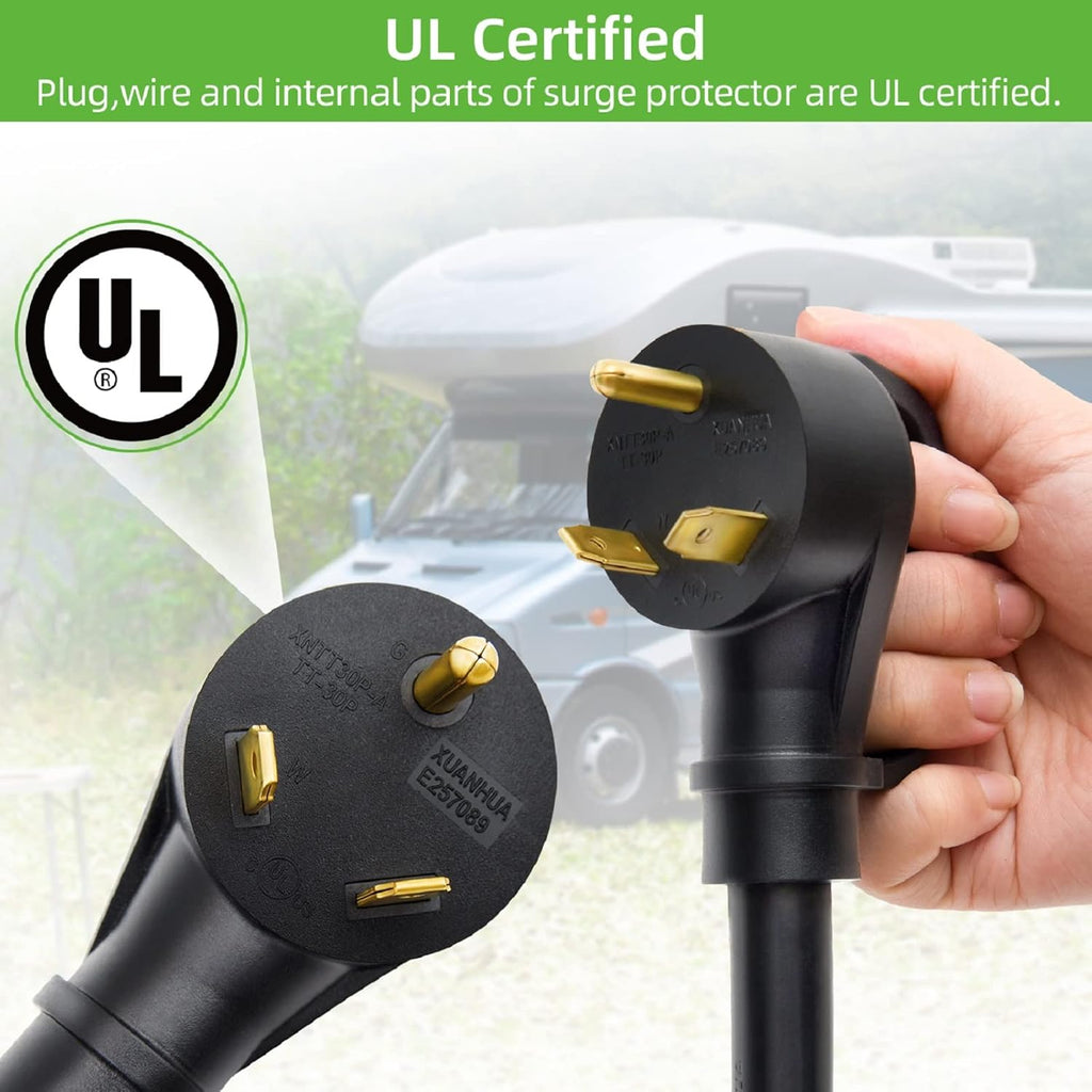 30 Amp RV Surge Protector with Waterproof Cover F8482
