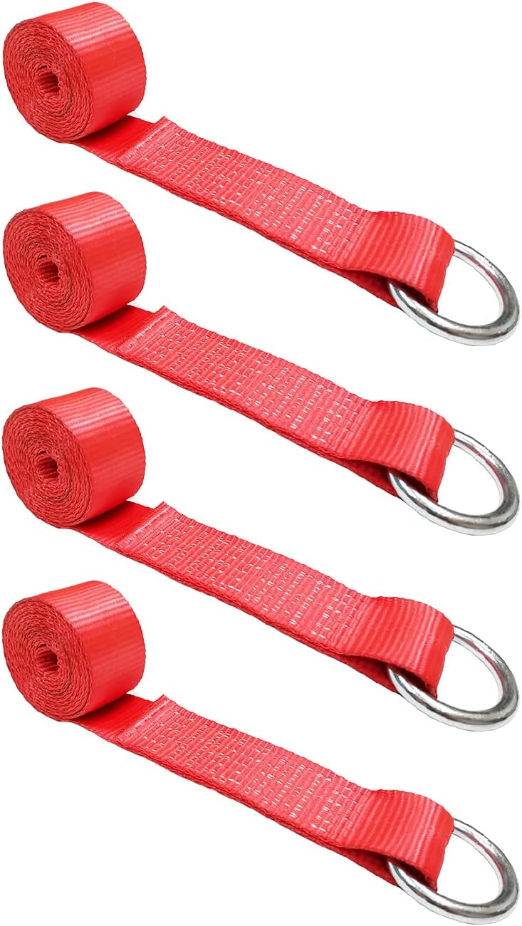 2 in x 10’ Blue 8-Pack O-Ring Trailer Tie Down Lasso Strap O233
