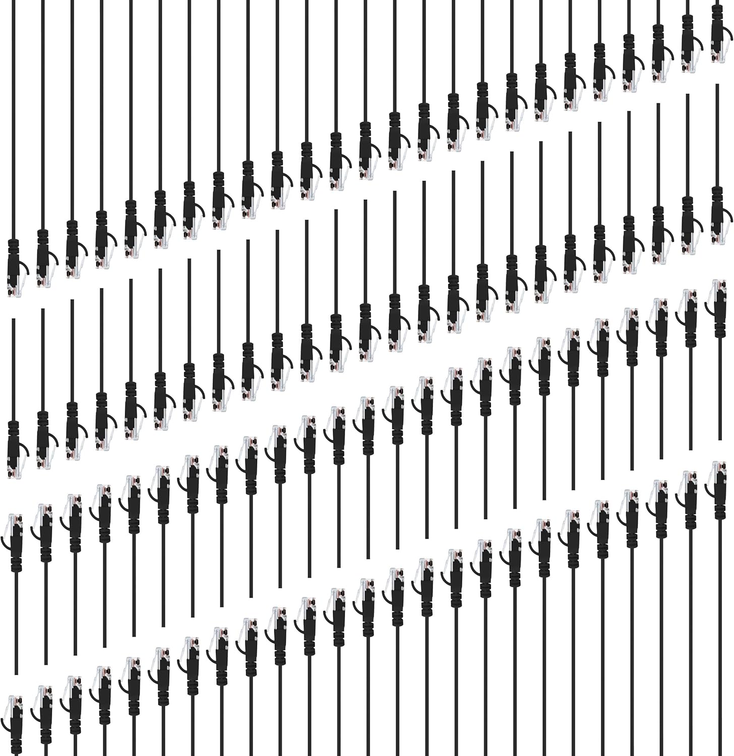 Black Cat6 Flat Patch Cable 10 Feet 20 Pack J8141